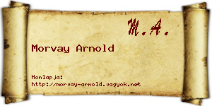 Morvay Arnold névjegykártya